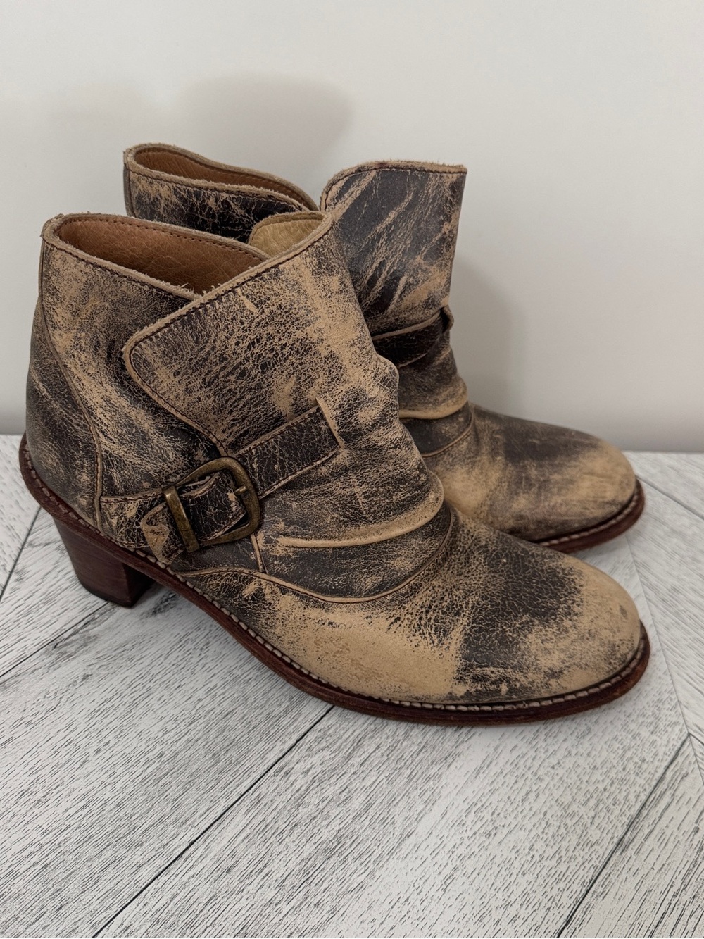 Bed Stu | Heeled Leather Bootie - Size US 10